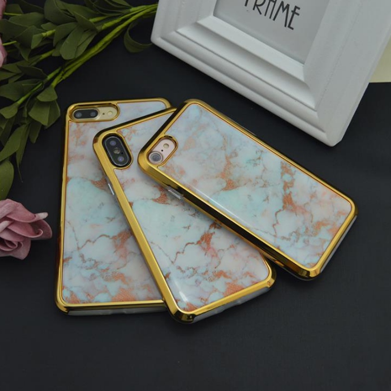 покрытие компьютера из двух частей на iphone для Plus мрамор, drop gel case iphone